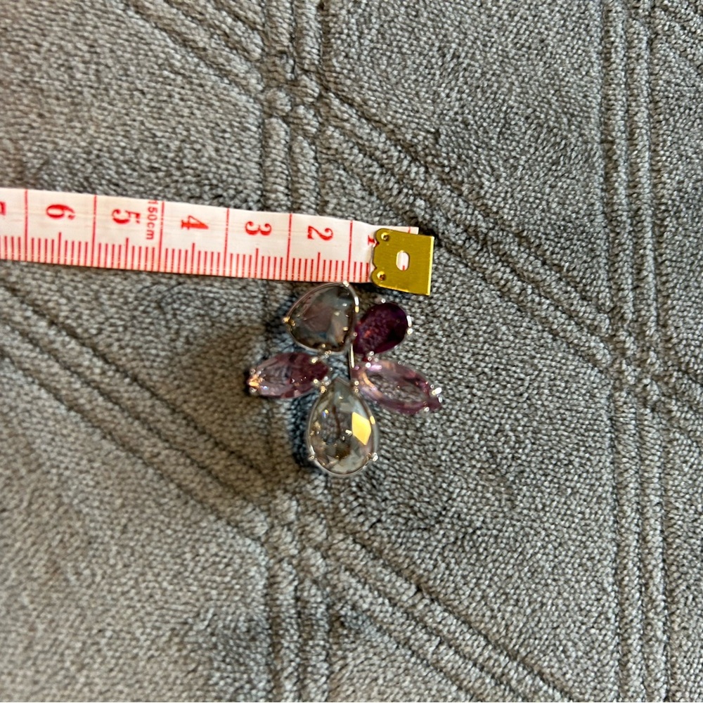 Swarovski Crystal Pin - Silver with Purple Crystals - Picture 5 of 5